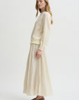 Pleated Skirt Acetate Lyocell, Ivory