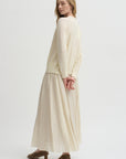 Pleated Skirt Acetate Lyocell, Ivory