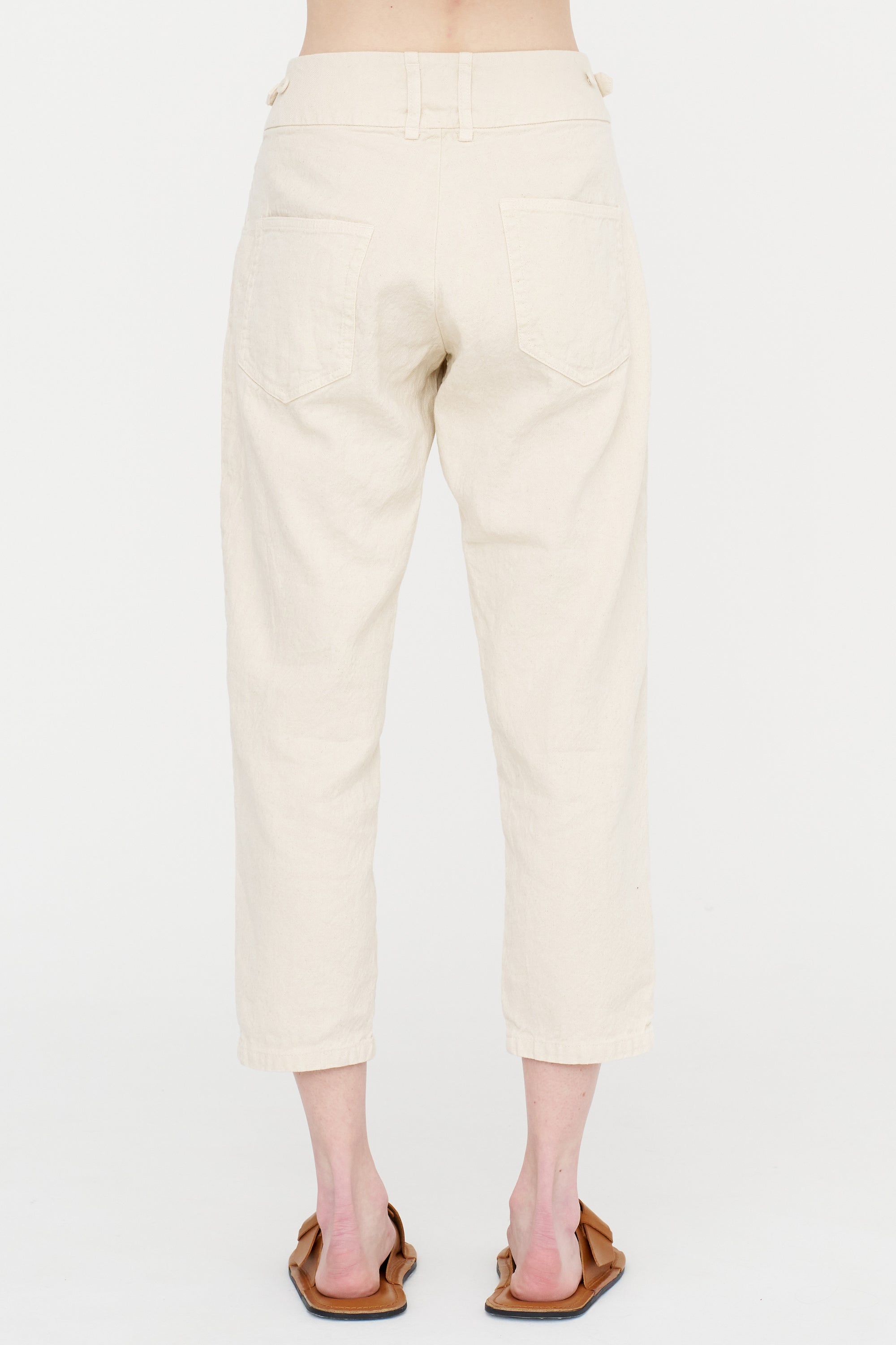Linen Cotton Soft Twill Pants, Ivory