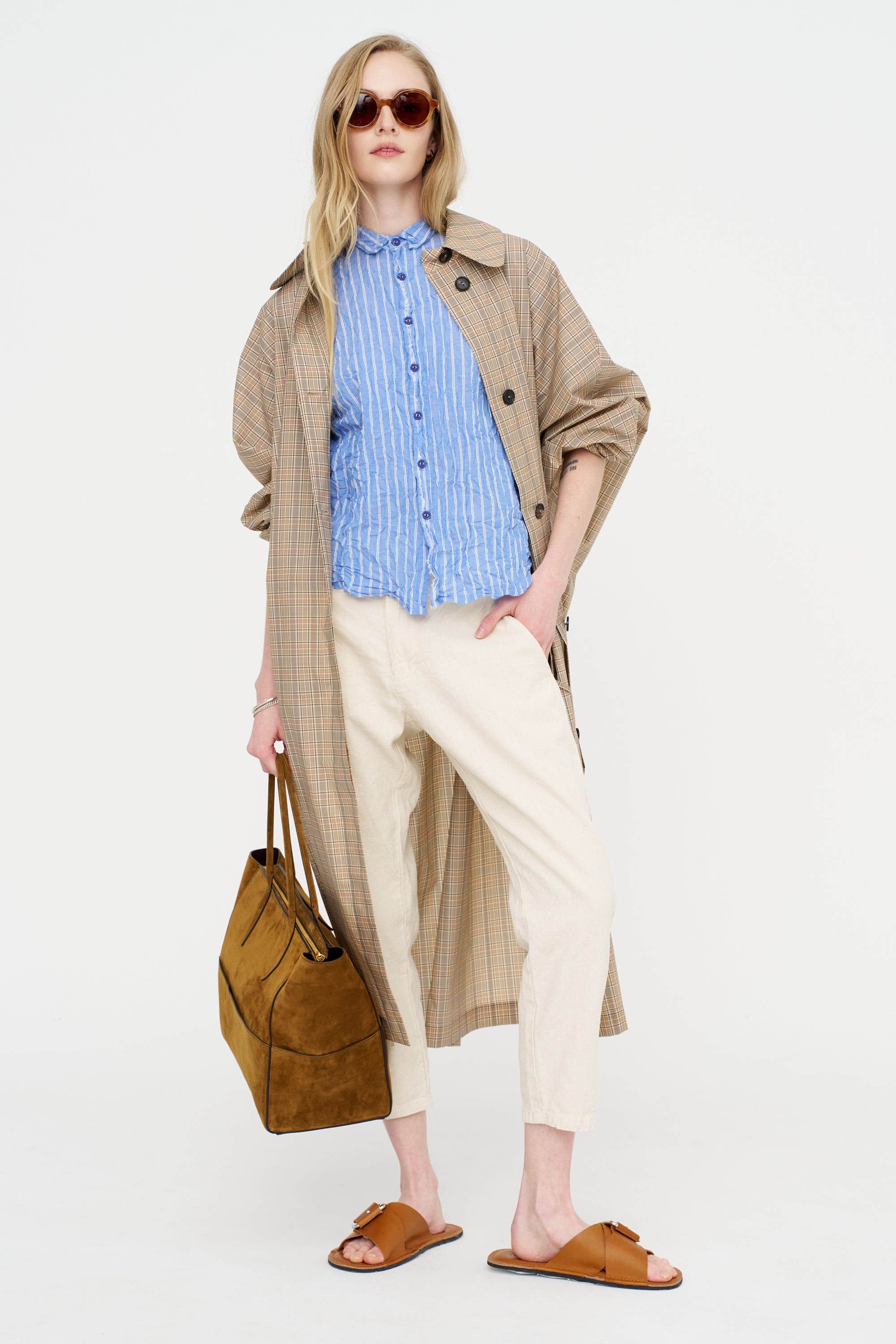 Linen Cotton Soft Twill Pants, Ivory