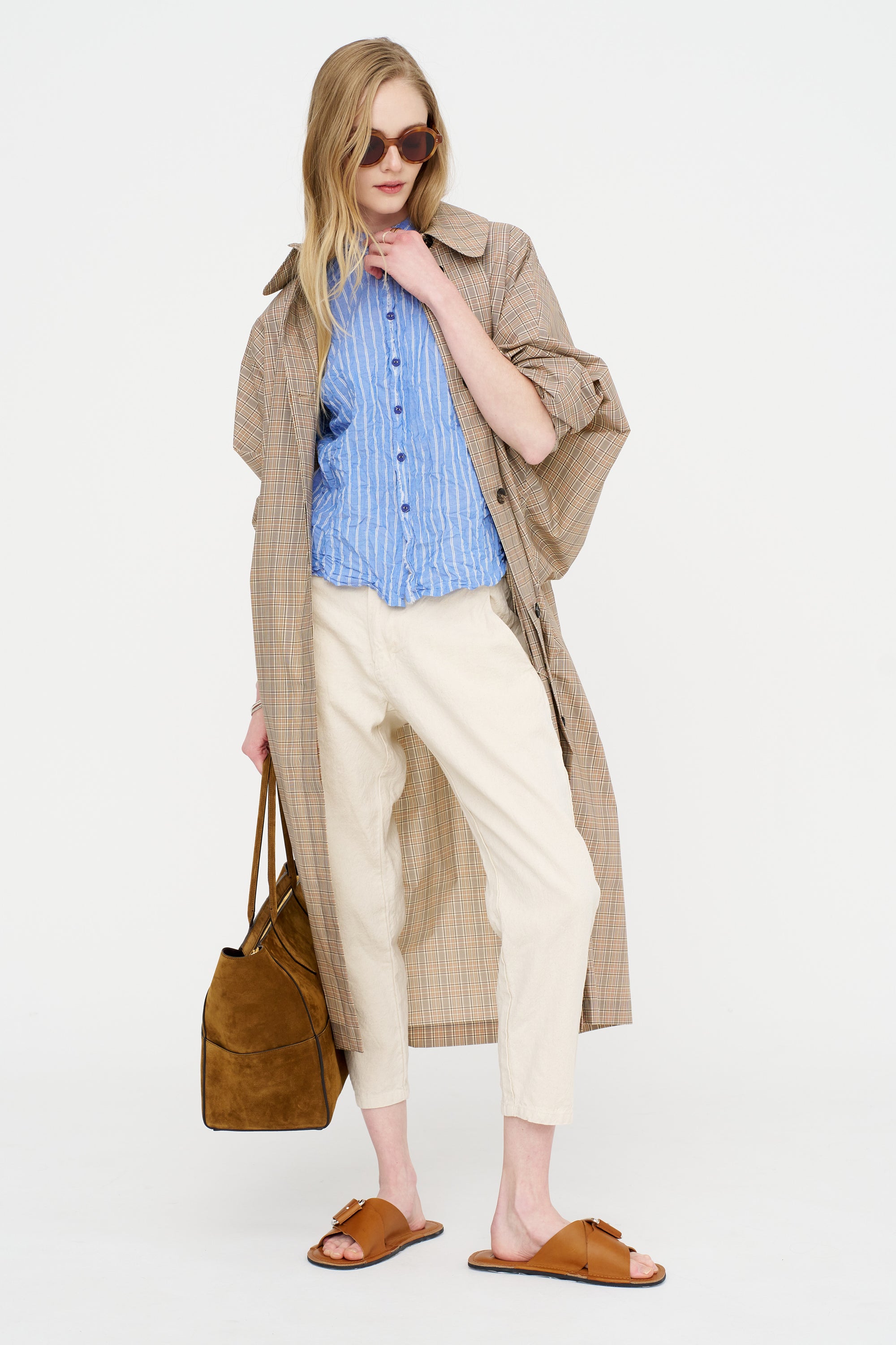 Linen Cotton Soft Twill Pants, Ivory