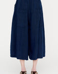 Linen Indigo Chambray Pants, Navy