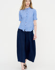 Linen Indigo Chambray Pants, Navy