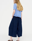Linen Indigo Chambray Pants, Navy