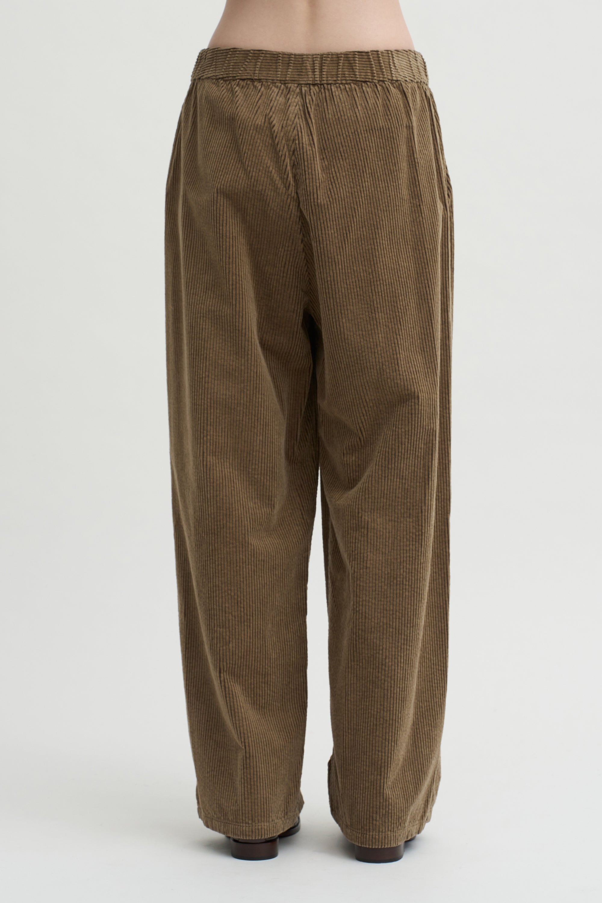 Wide Pants Washed Corduroy, Beige