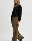 Wide Pants Washed Corduroy, Beige