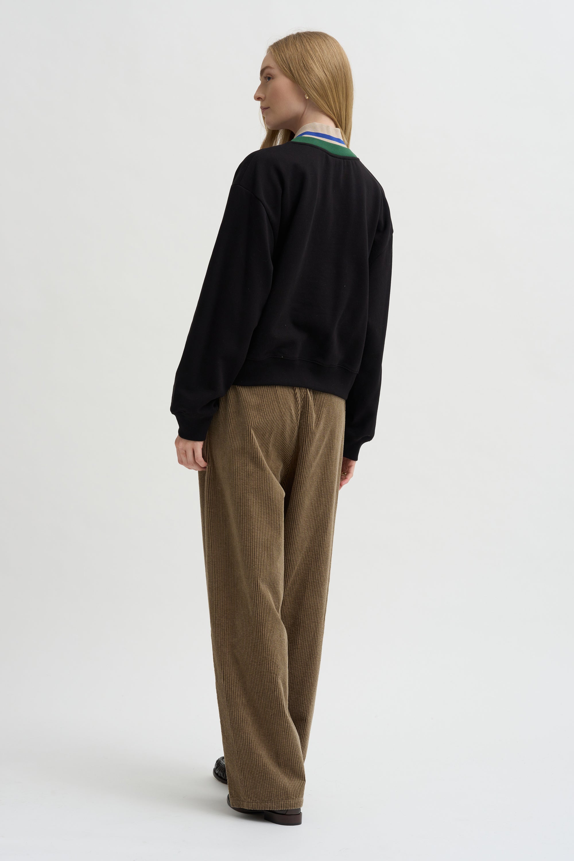 Wide Pants Washed Corduroy, Beige
