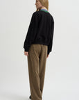 Wide Pants Washed Corduroy, Beige