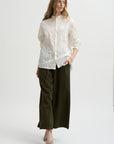Wide Pants Organic Cotton Linen, Khaki