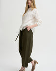 Wide Pants Organic Cotton Linen, Khaki