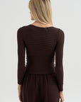 Ribbed Blouse, Chocolate