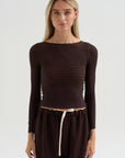 Ribbed Blouse, Chocolate