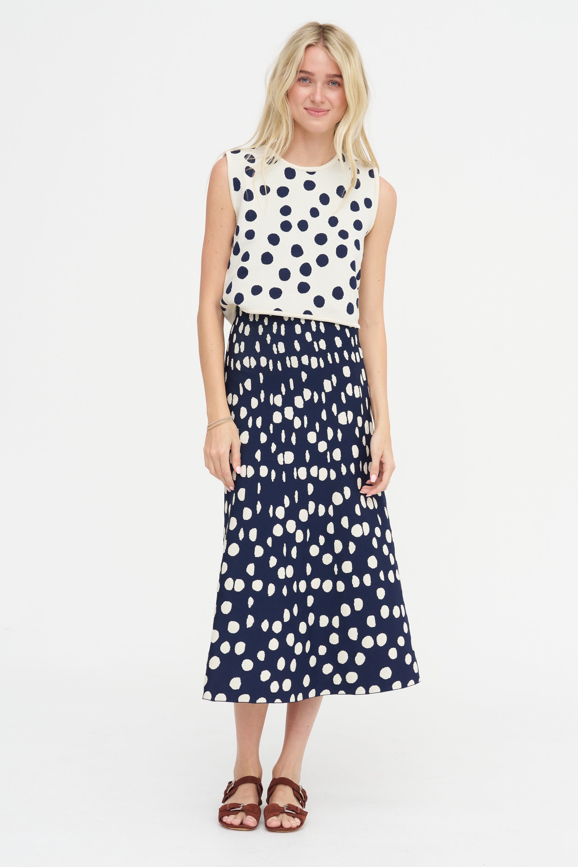 Villa Skirt, Indigo &amp; Off-White