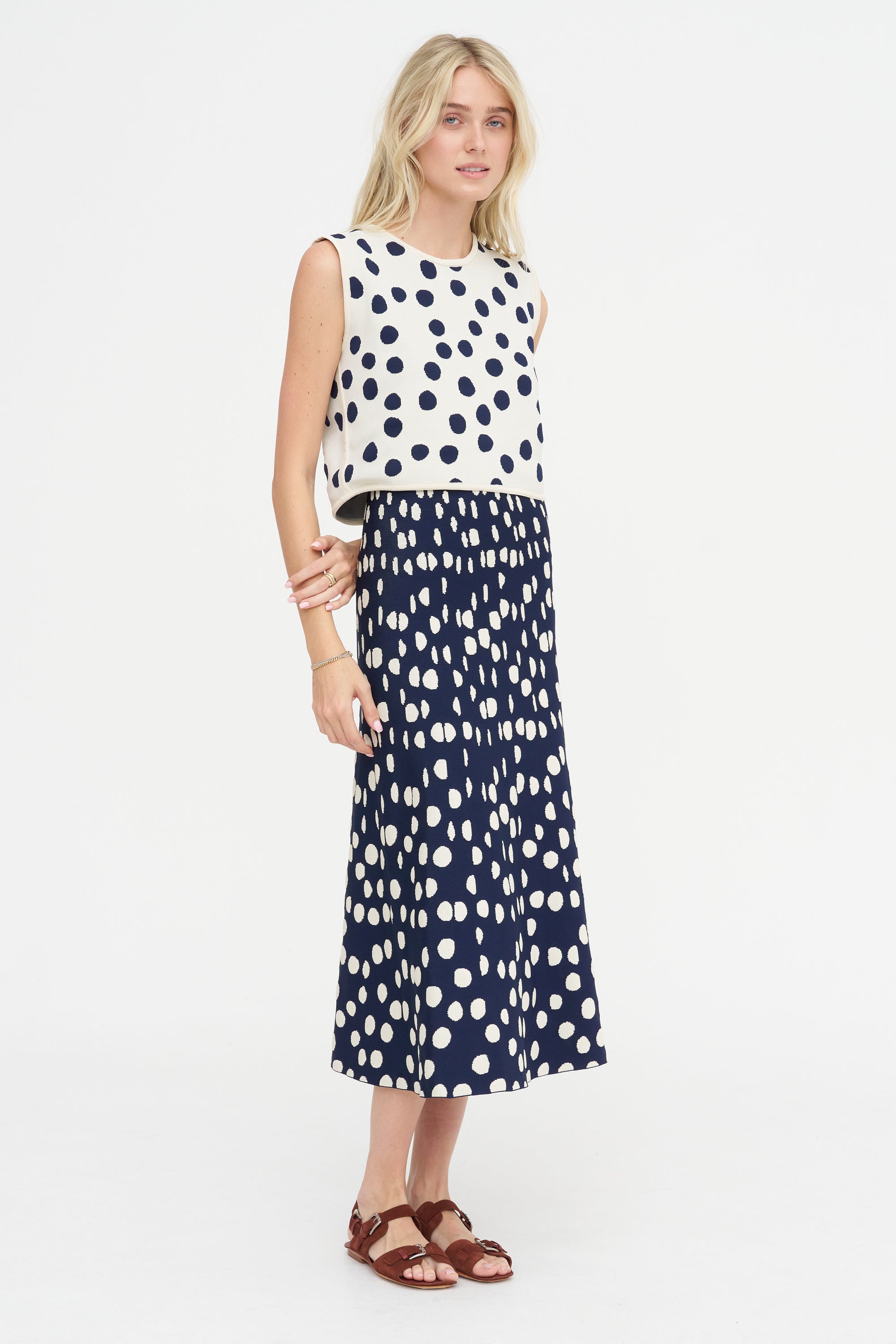 Villa Skirt, Indigo &amp; Off-White