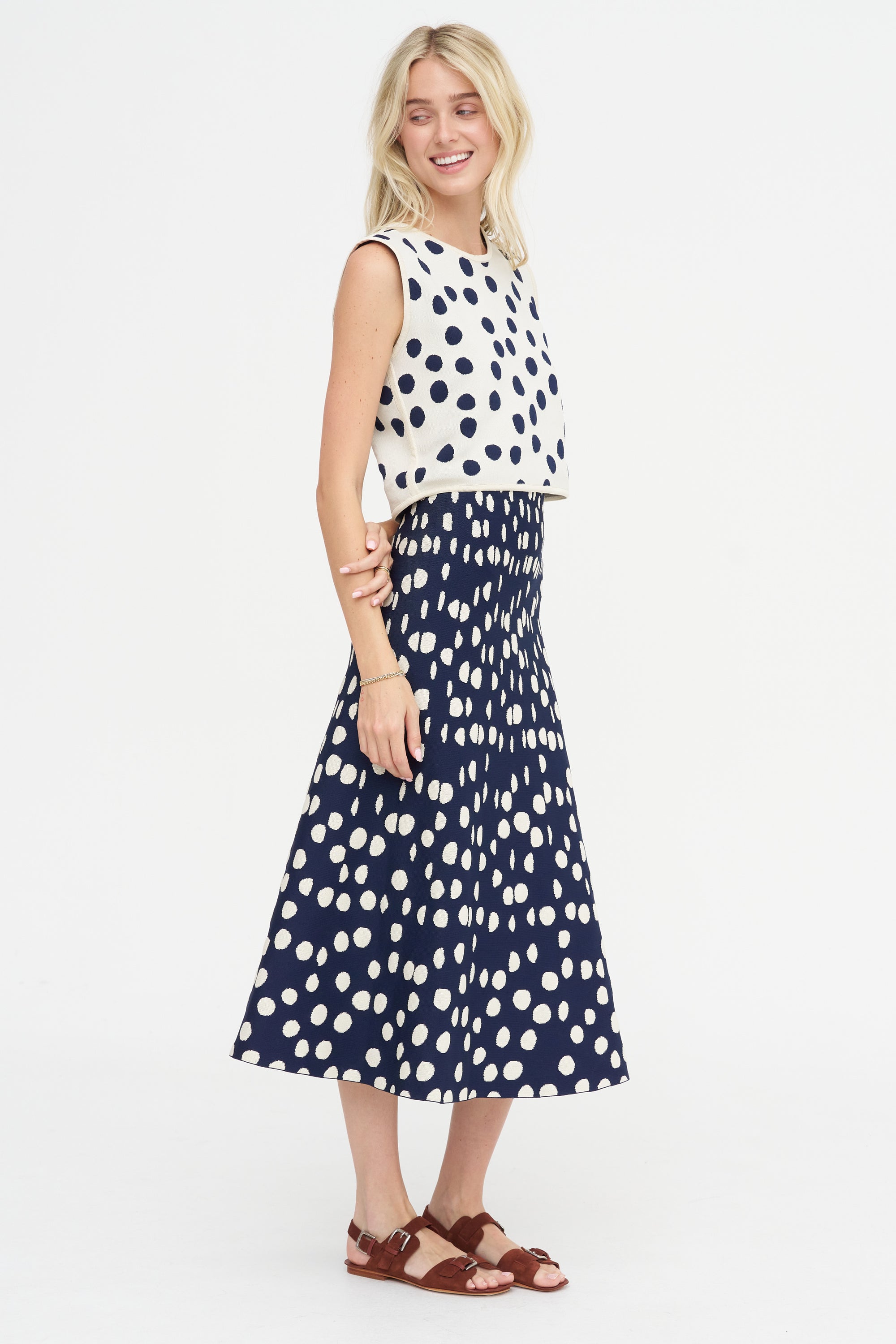 Villa Skirt, Indigo &amp; Off-White