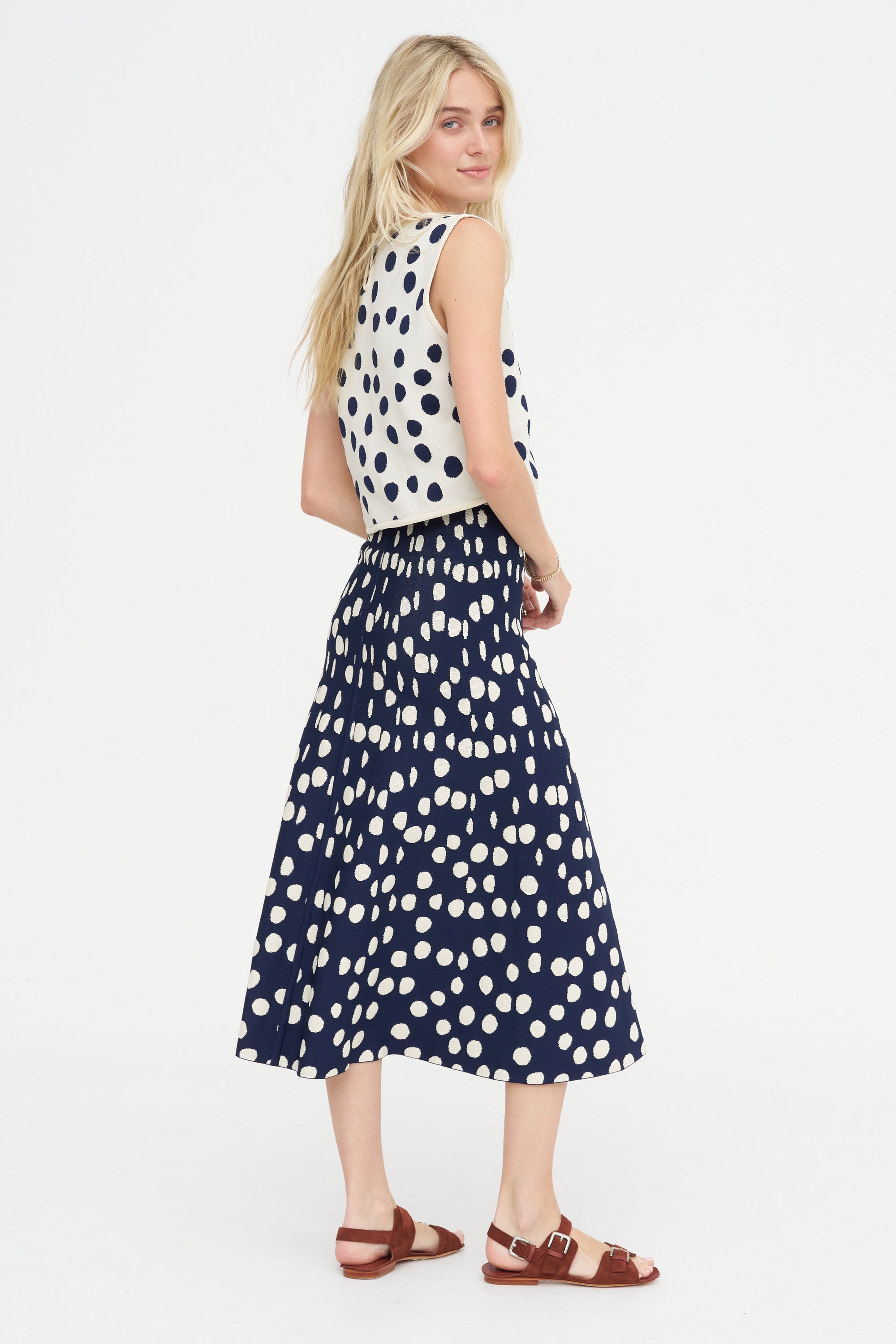 Villa Skirt, Indigo &amp; Off-White