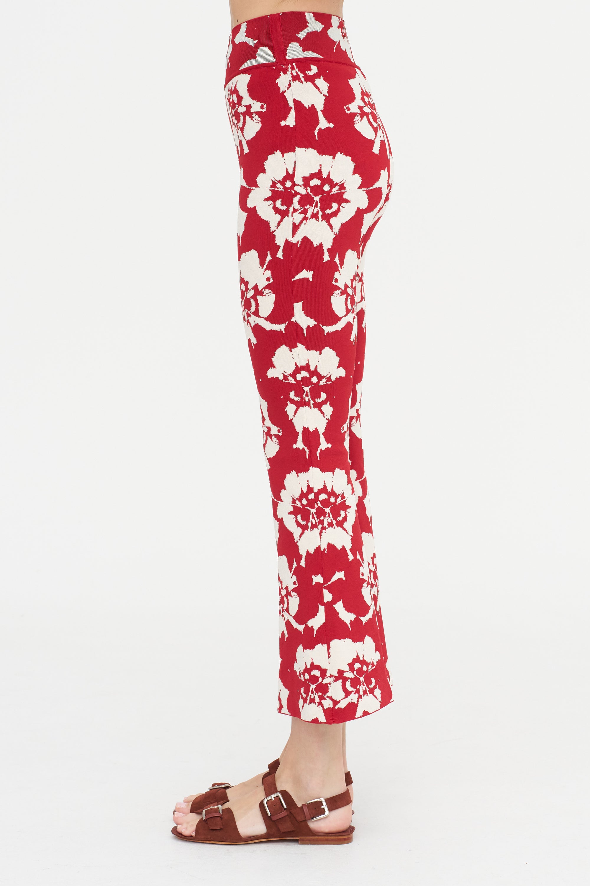 Nyia Pants, Red &amp; Off-White