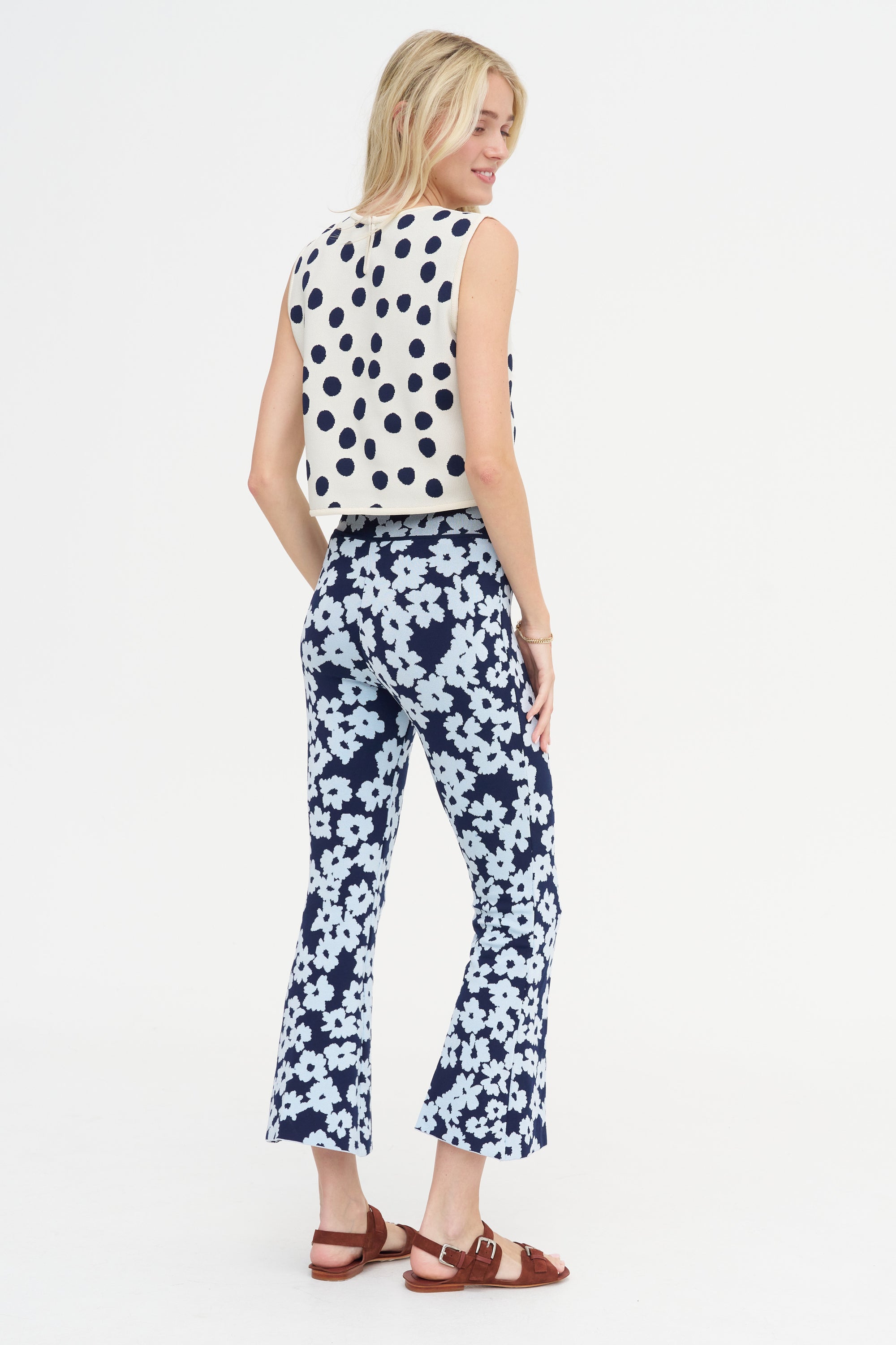 Canua Top, Off-White &amp; Indigo