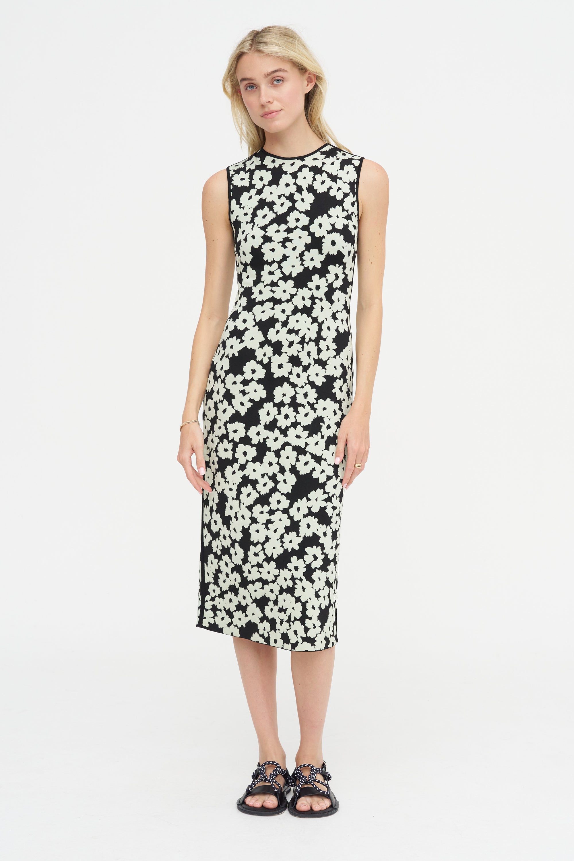 Saia Dress, Black &amp; Mint