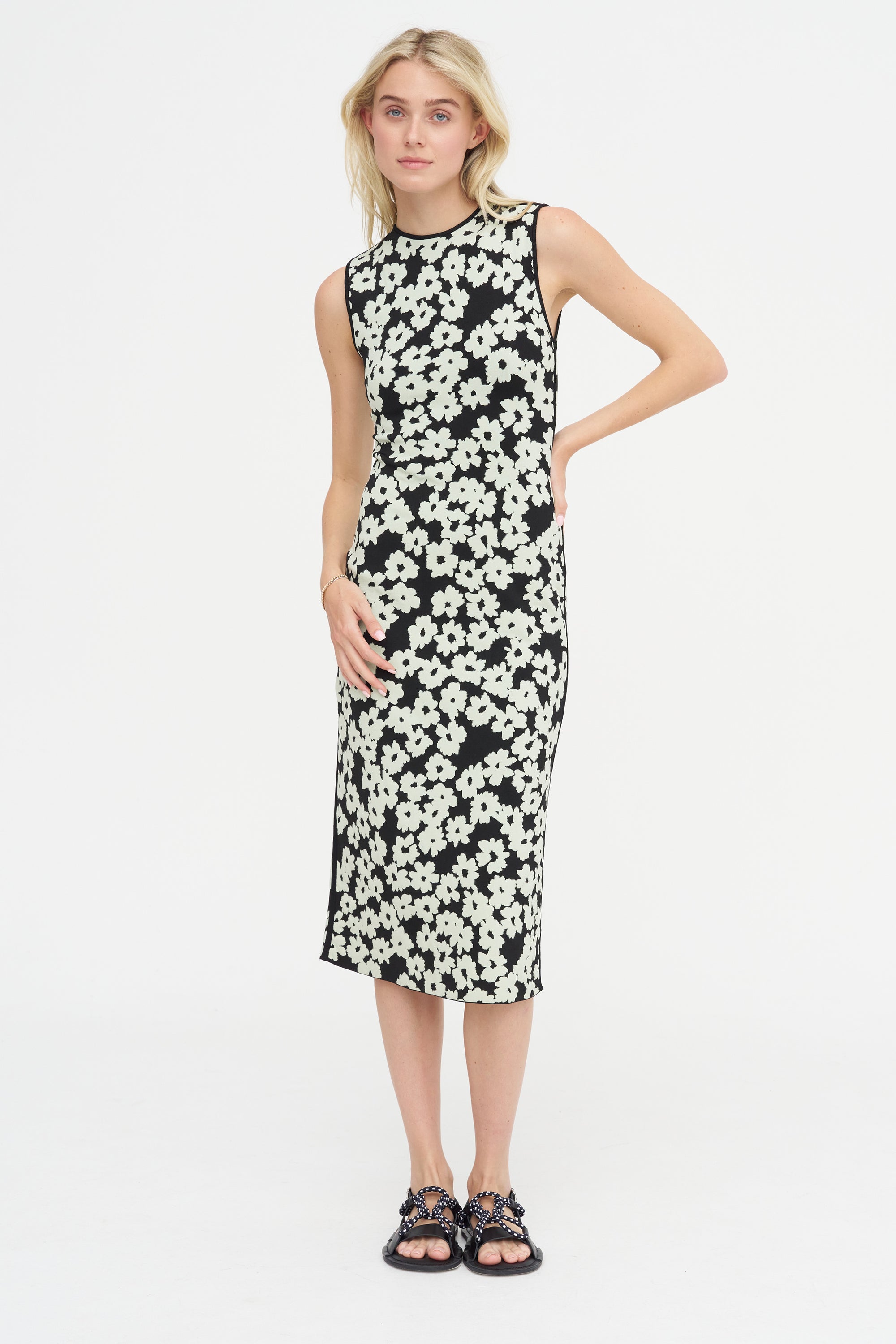 Saia Dress, Black &amp; Mint