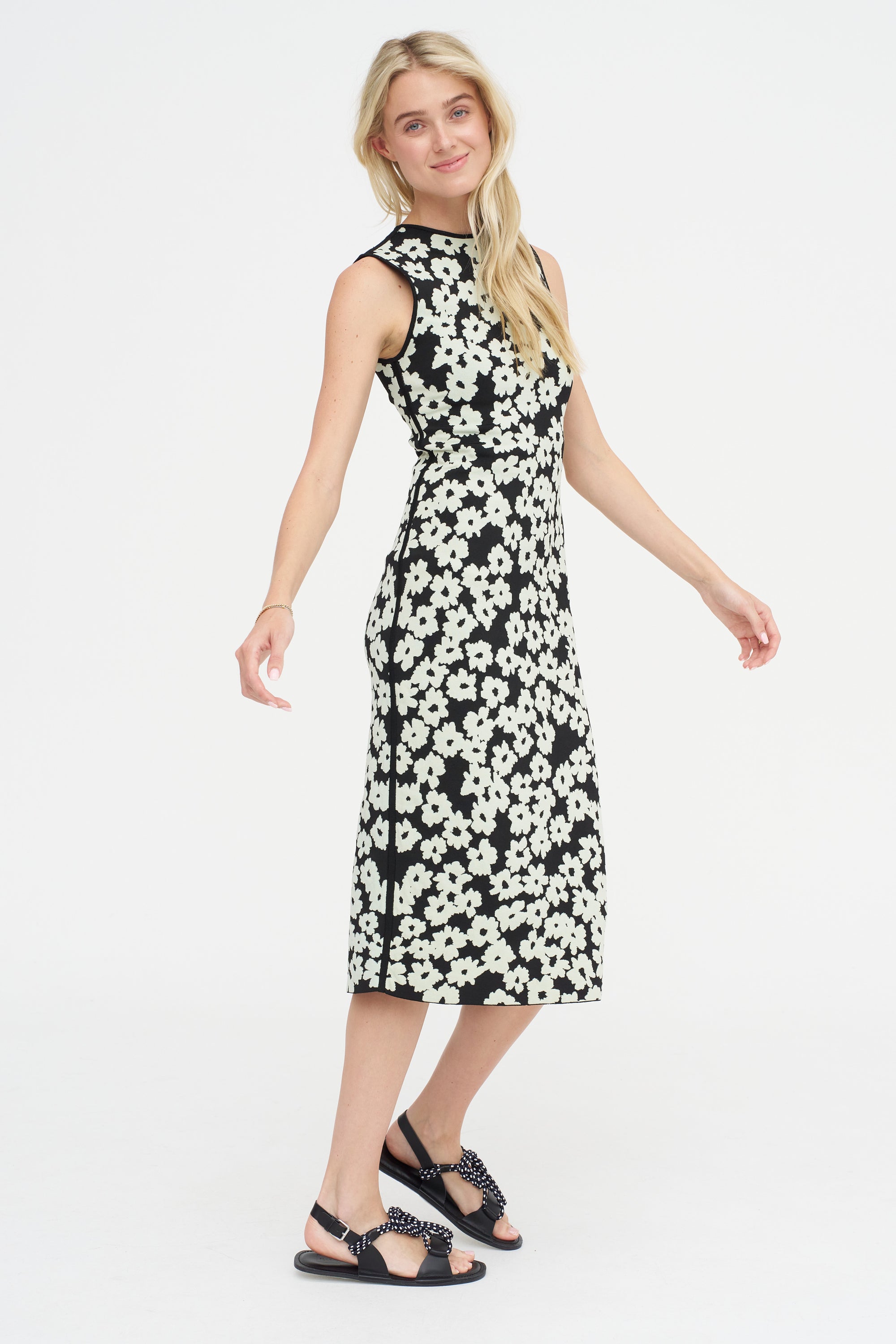 Saia Dress, Black &amp; Mint