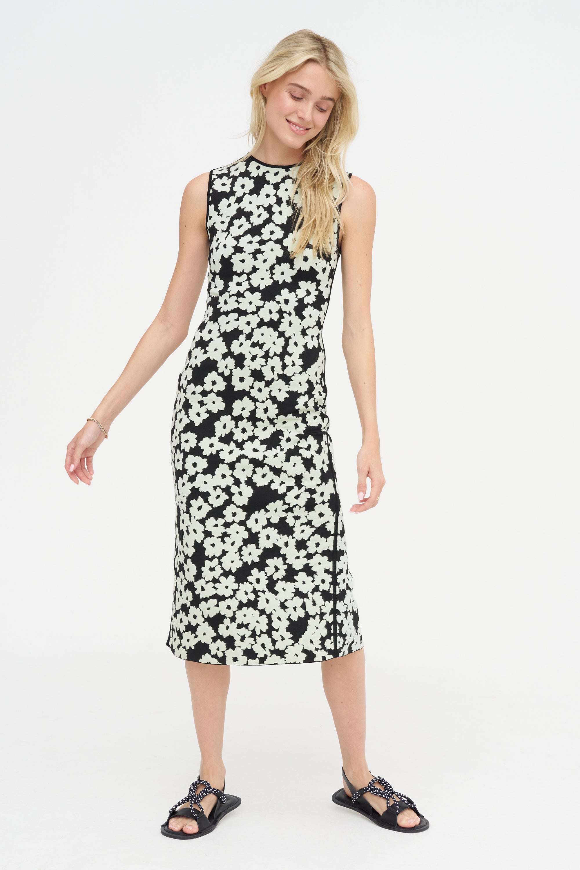 Saia Dress, Black &amp; Mint