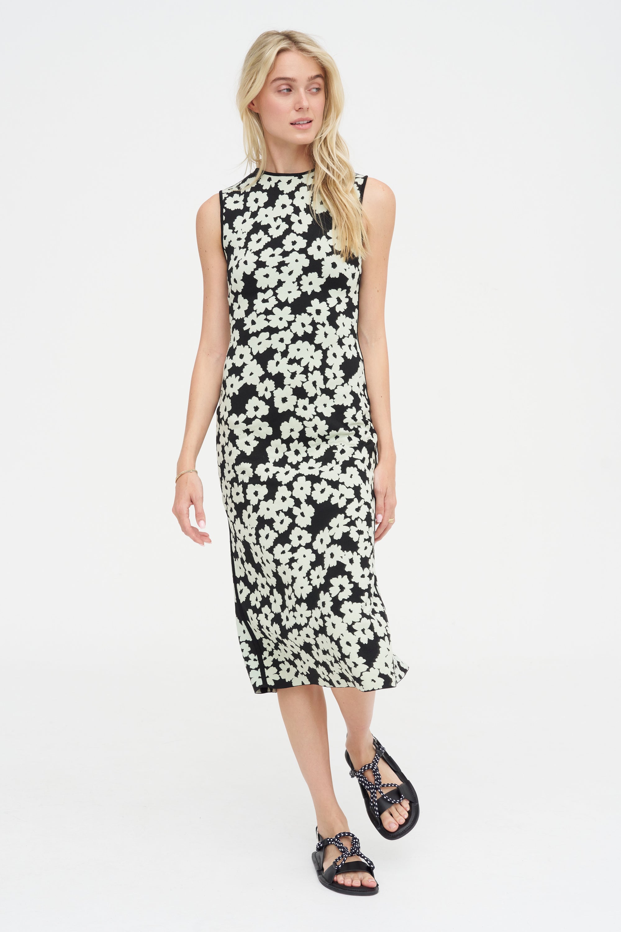 Saia Dress, Black &amp; Mint