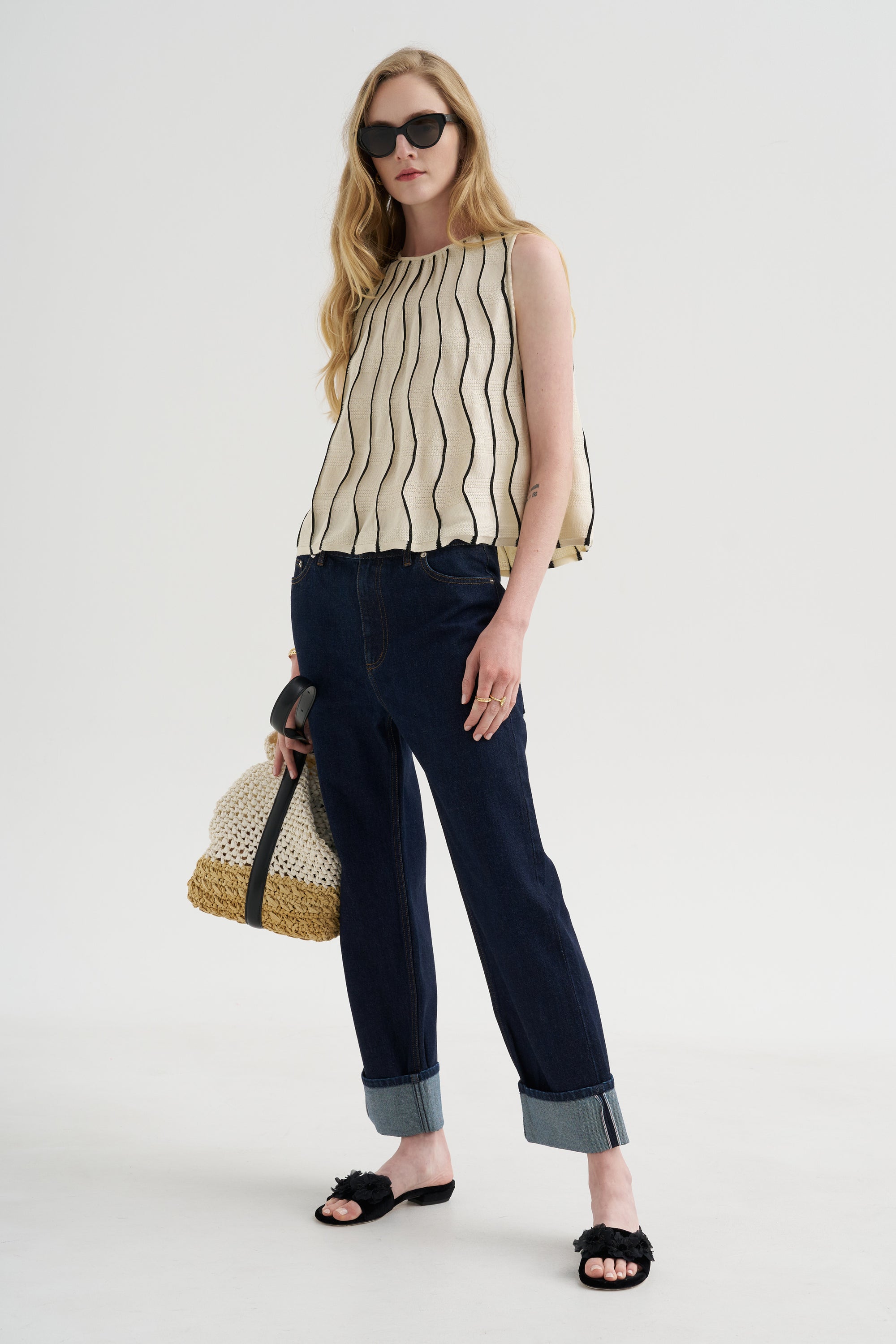 Aerial Top, Off-White &amp; Black