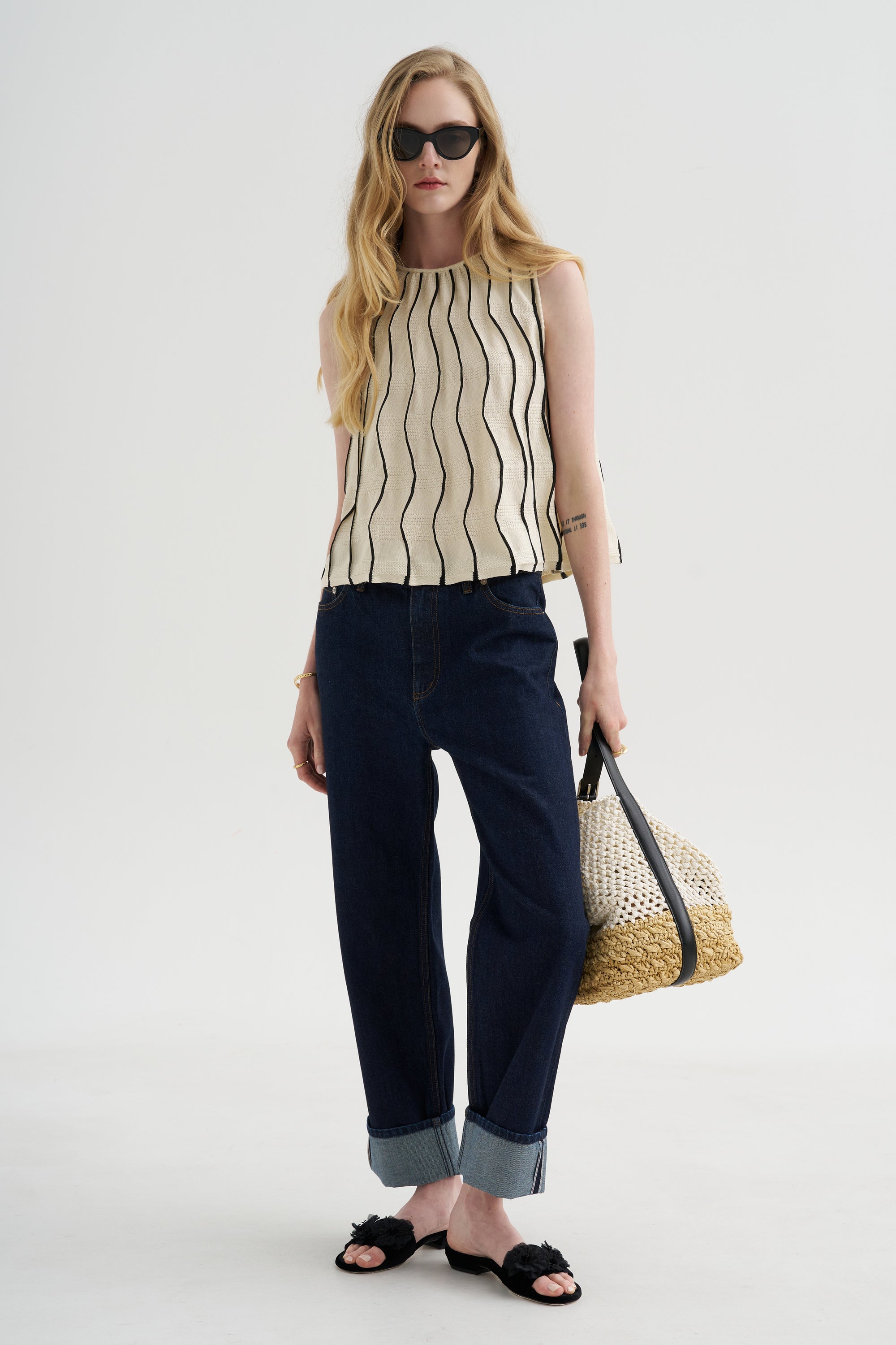 Aerial Top, Off-White &amp; Black