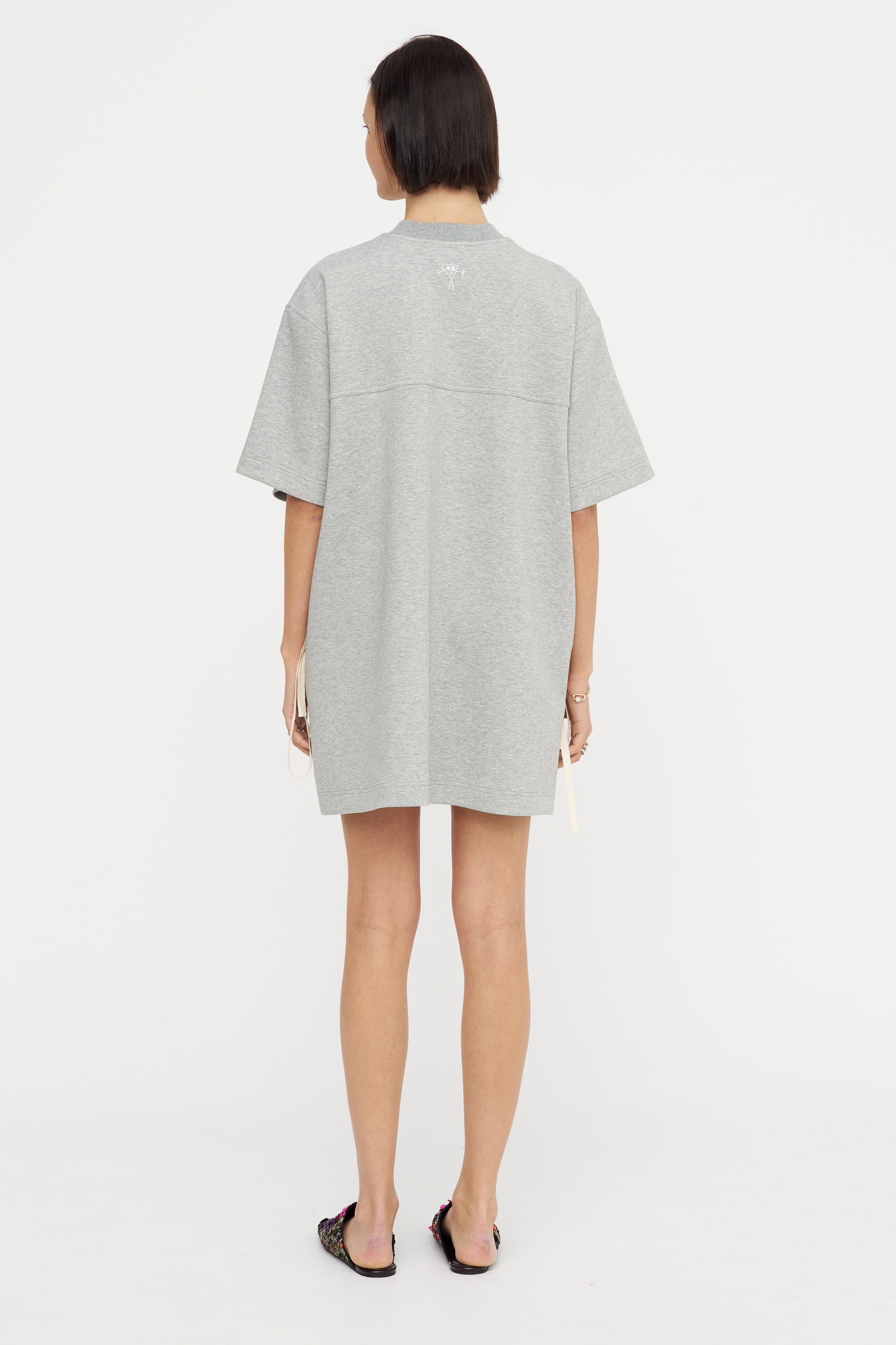 sweatshirt dress short sleeve Striped Short Sleeve Maternity Hoodie Dress White Stripe / Small