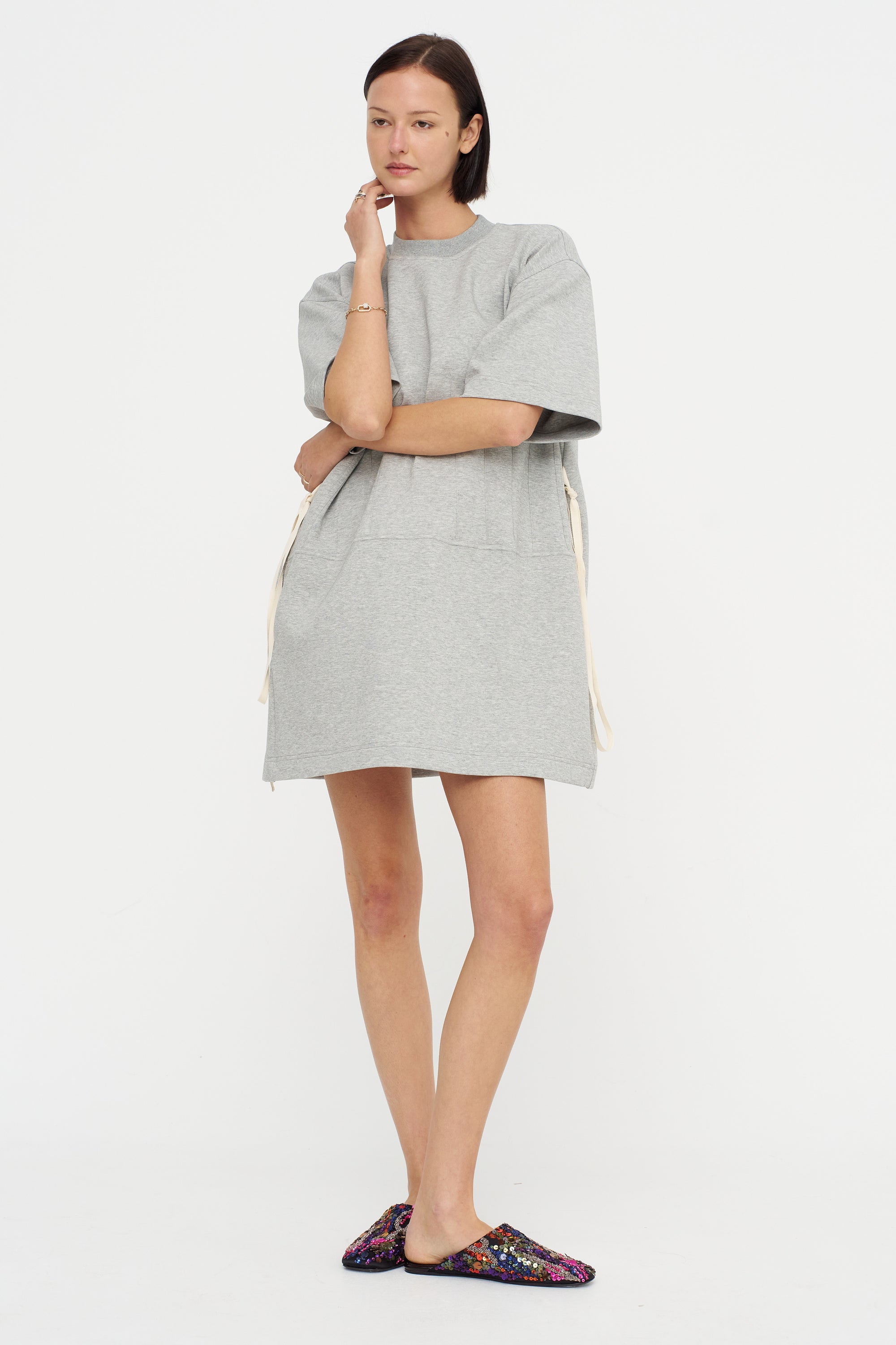 Sweatshirt Dress, Granite