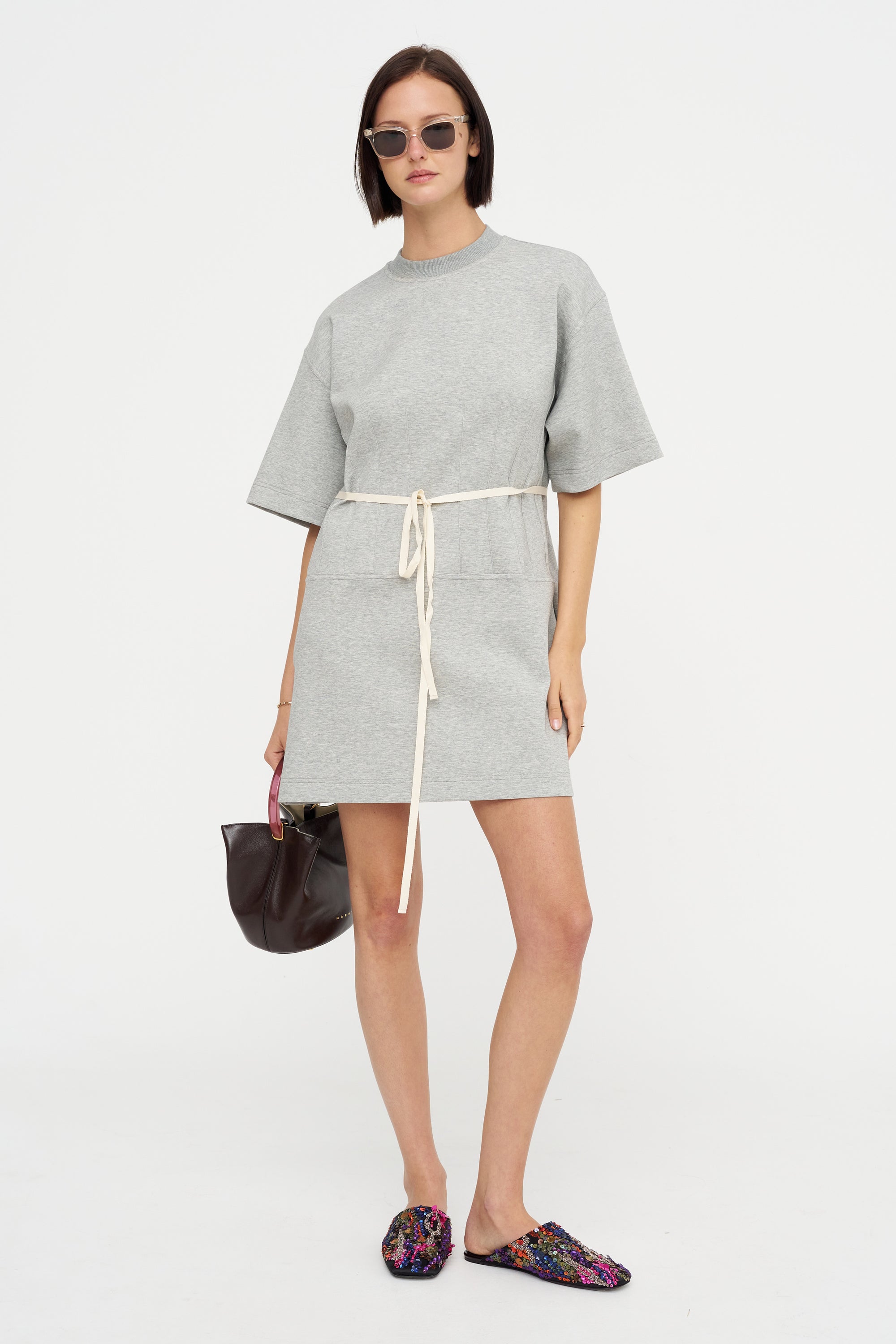 sweatshirt shirt dress Women's | Organic Cotton An elevated sweatshirt Long Sleeve Tie Waist Sweatshirt