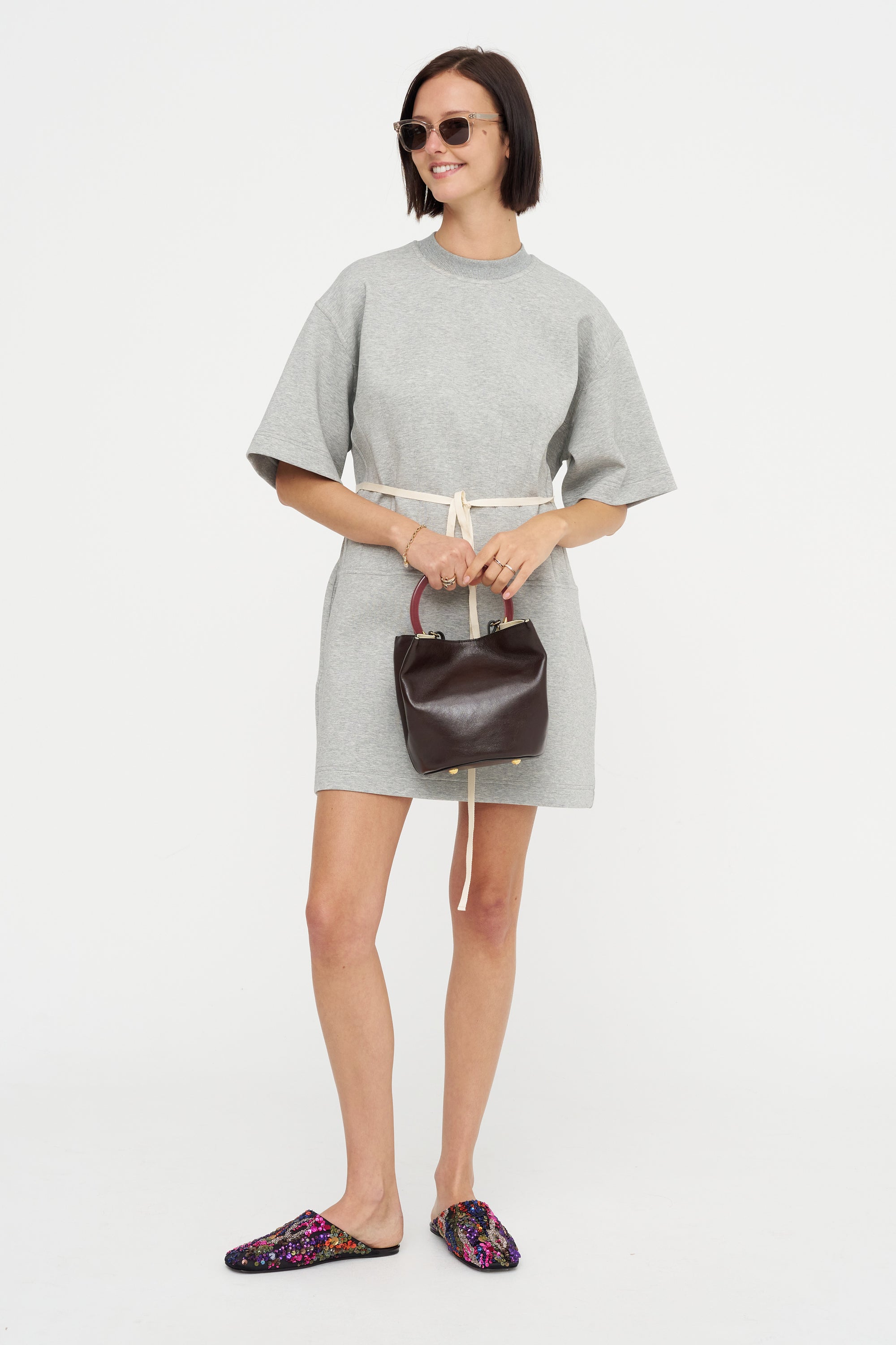 Sweatshirt Dress, Granite