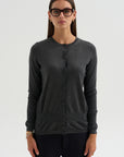 Silk & Wool Cardigan, Granite