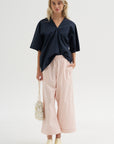 V-Neck Blouse, Blue-Black
