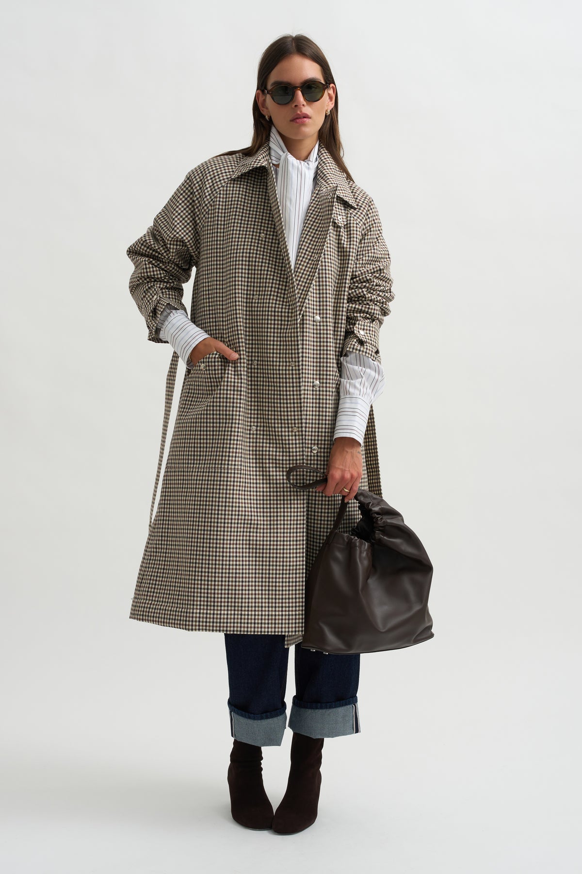 Check Coat, Black &amp; Cream