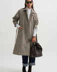 Check Coat, Black & Cream