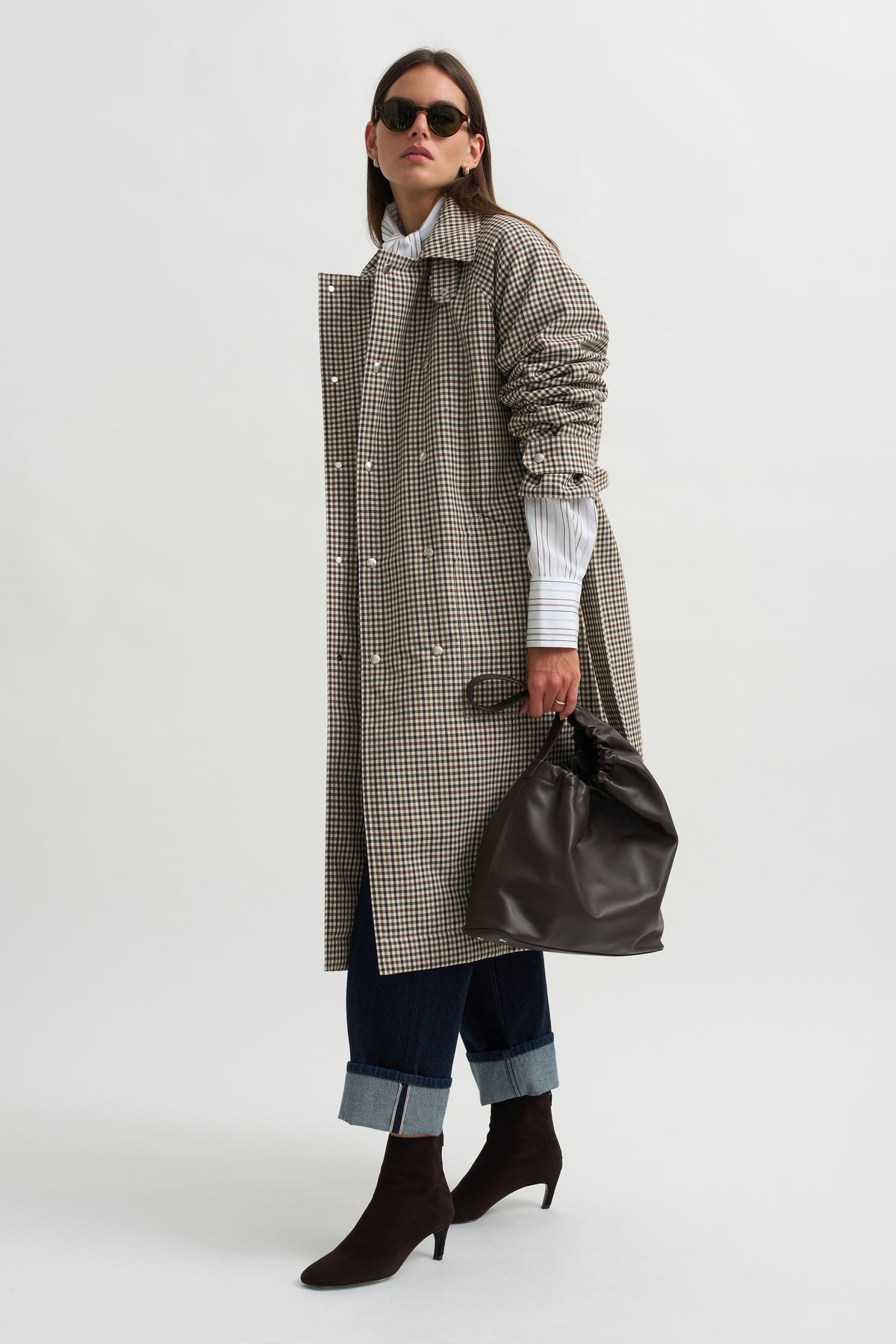 Check Coat, Black &amp; Cream