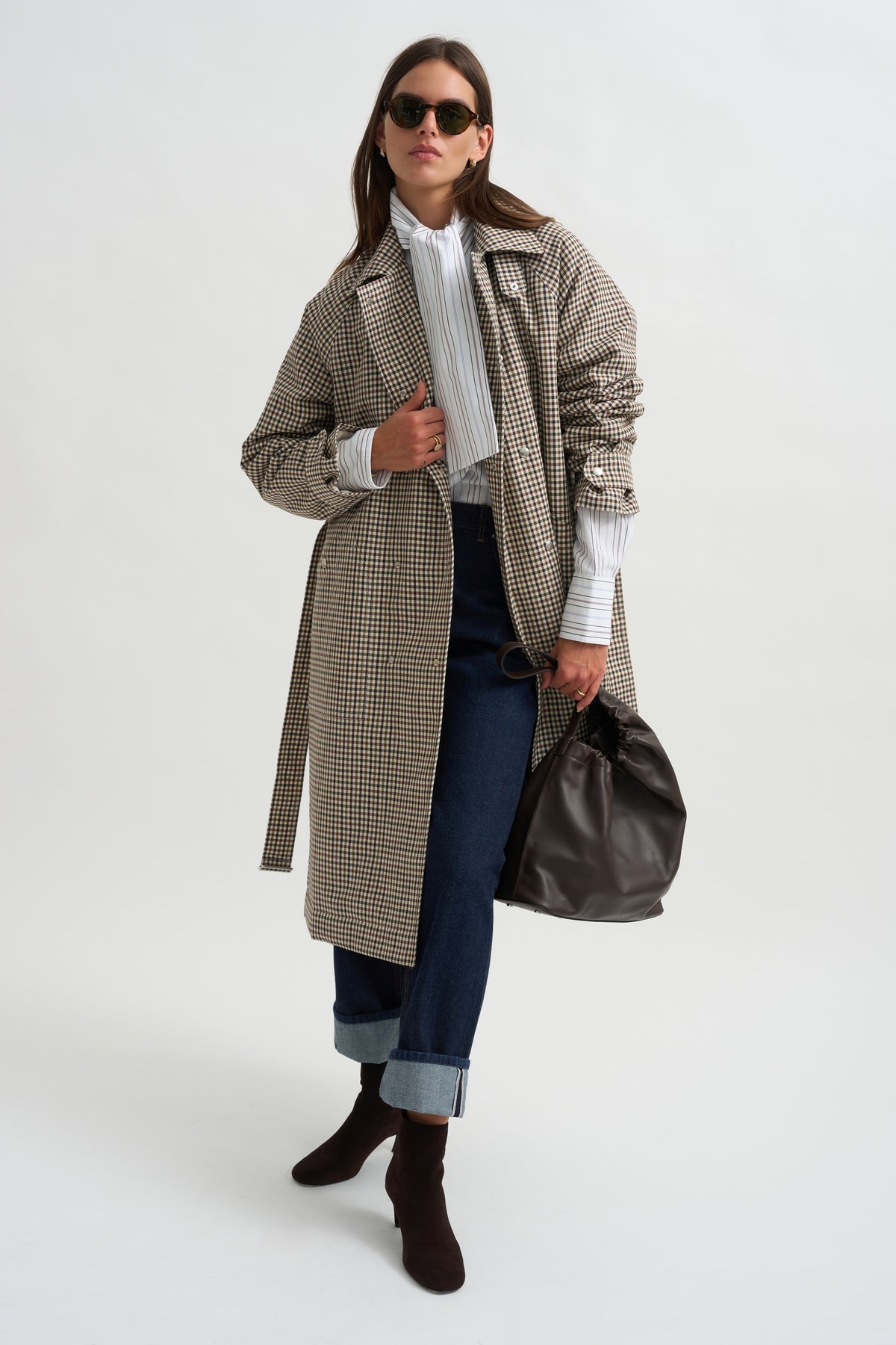 Check Coat, Black &amp; Cream