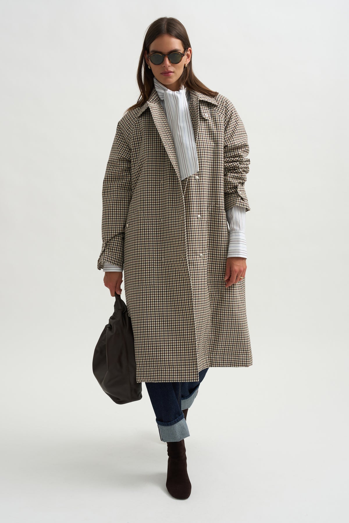 Check Coat, Black &amp; Cream