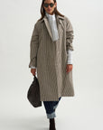 Check Coat, Black & Cream