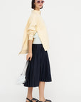 Pleated Midi Skirt, Blue Black
