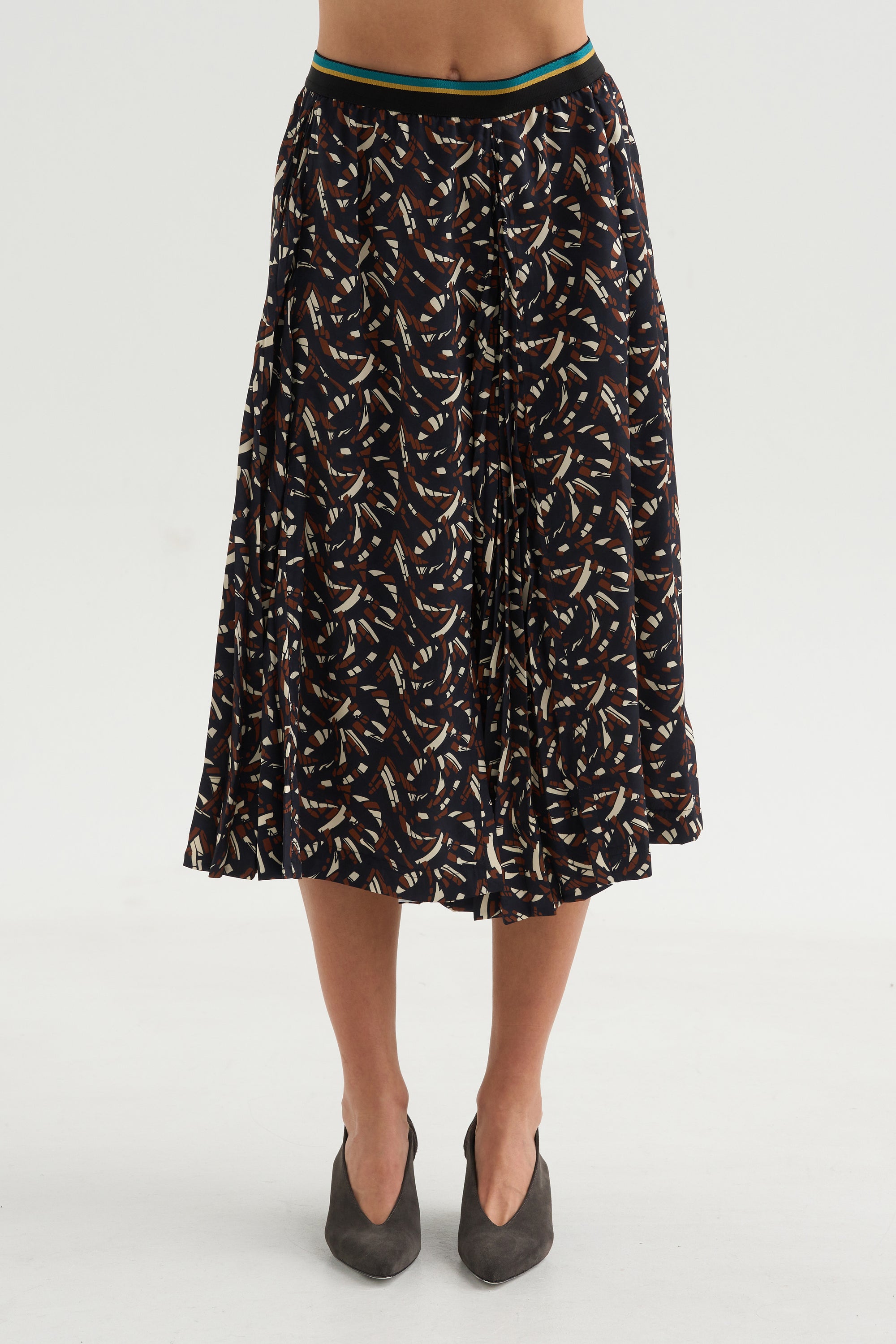 Pleated Skirt, Brown