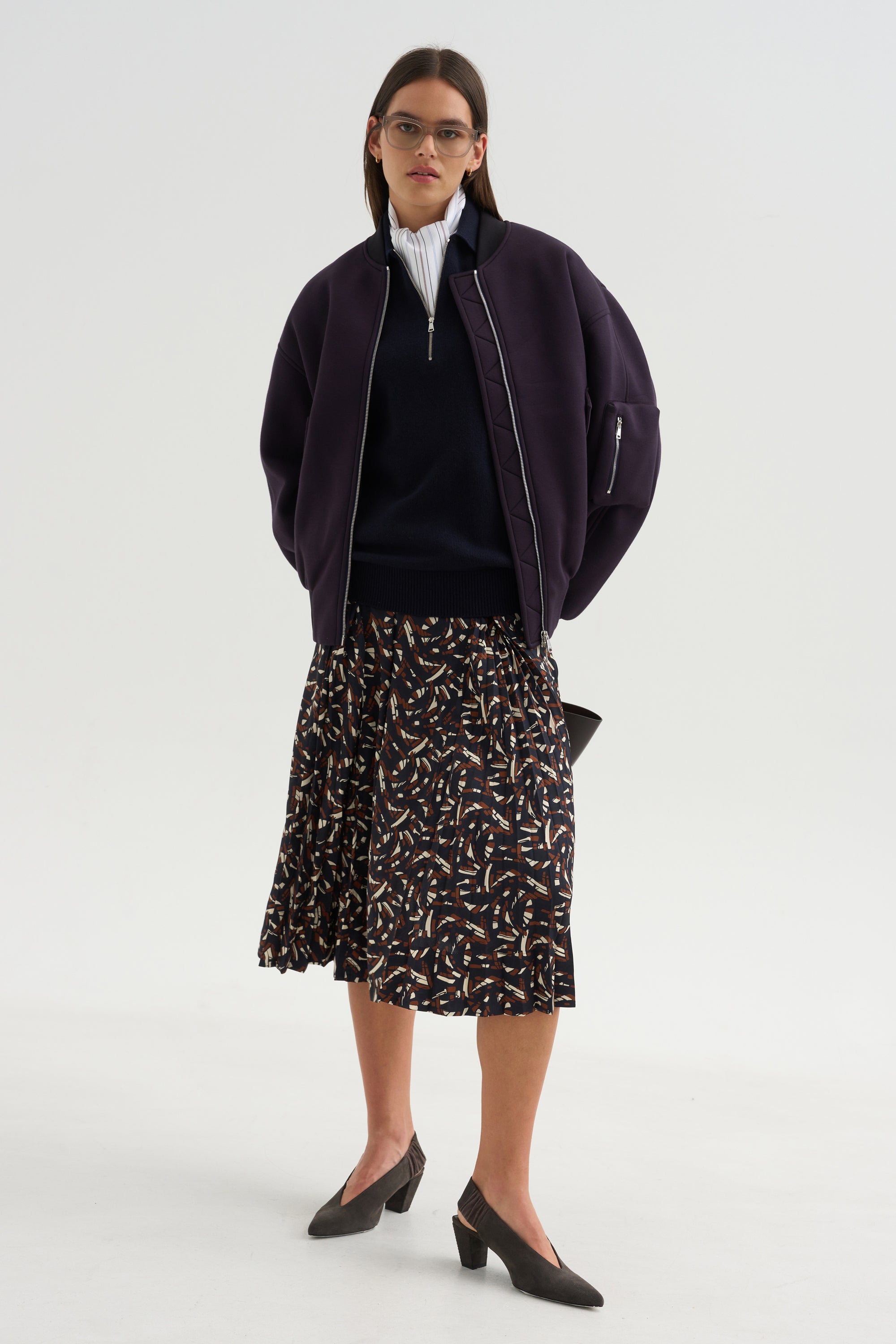 Pleated Skirt, Brown