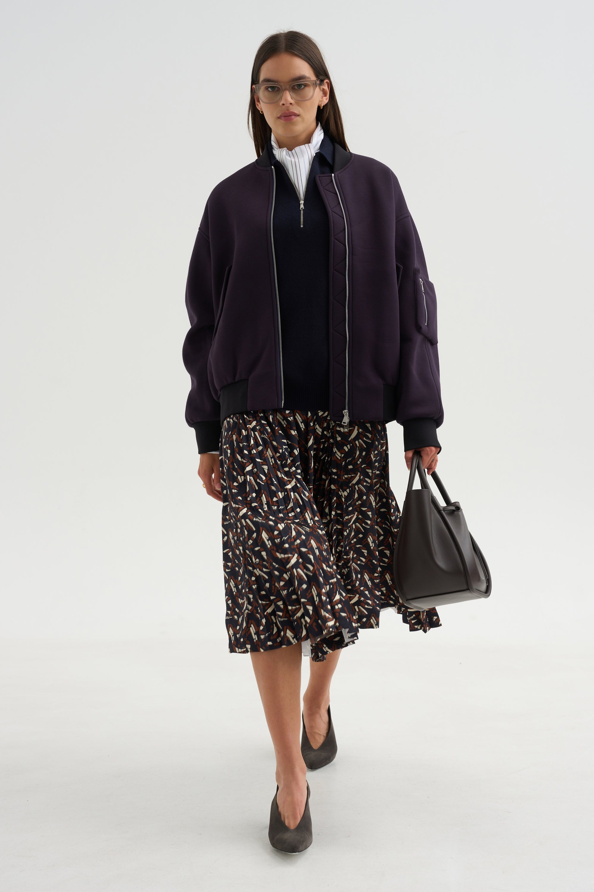 Pleated Skirt, Brown