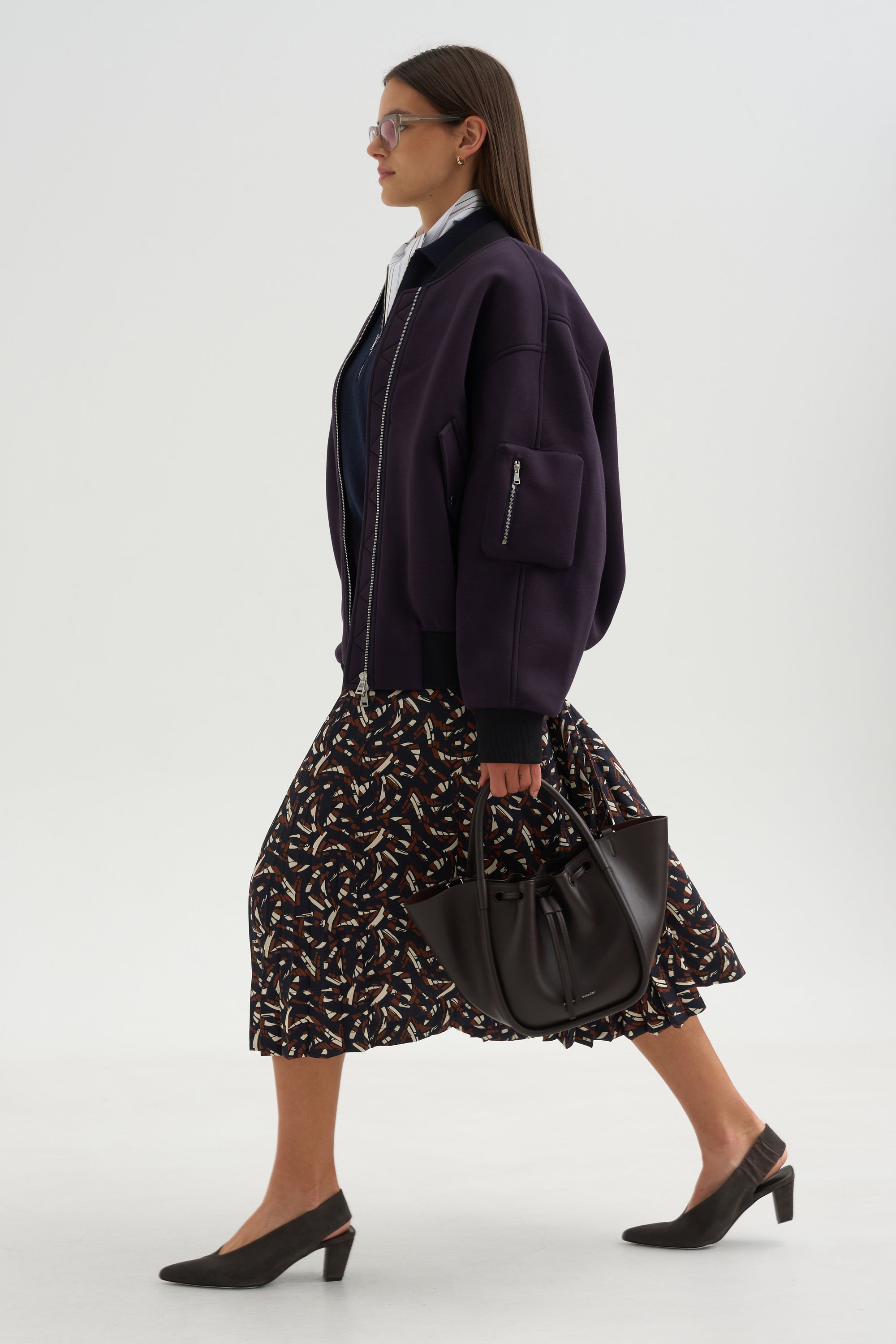Pleated Skirt, Brown