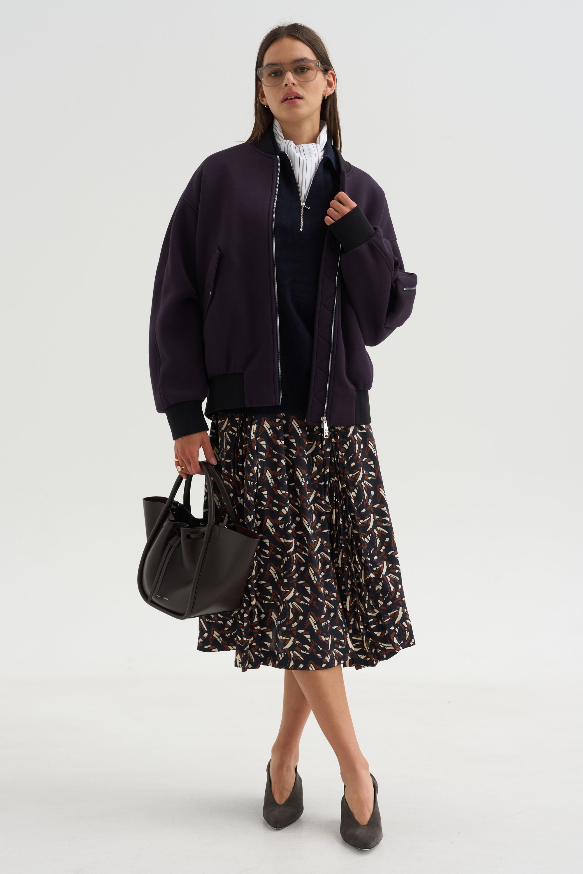 Pleated Skirt, Brown