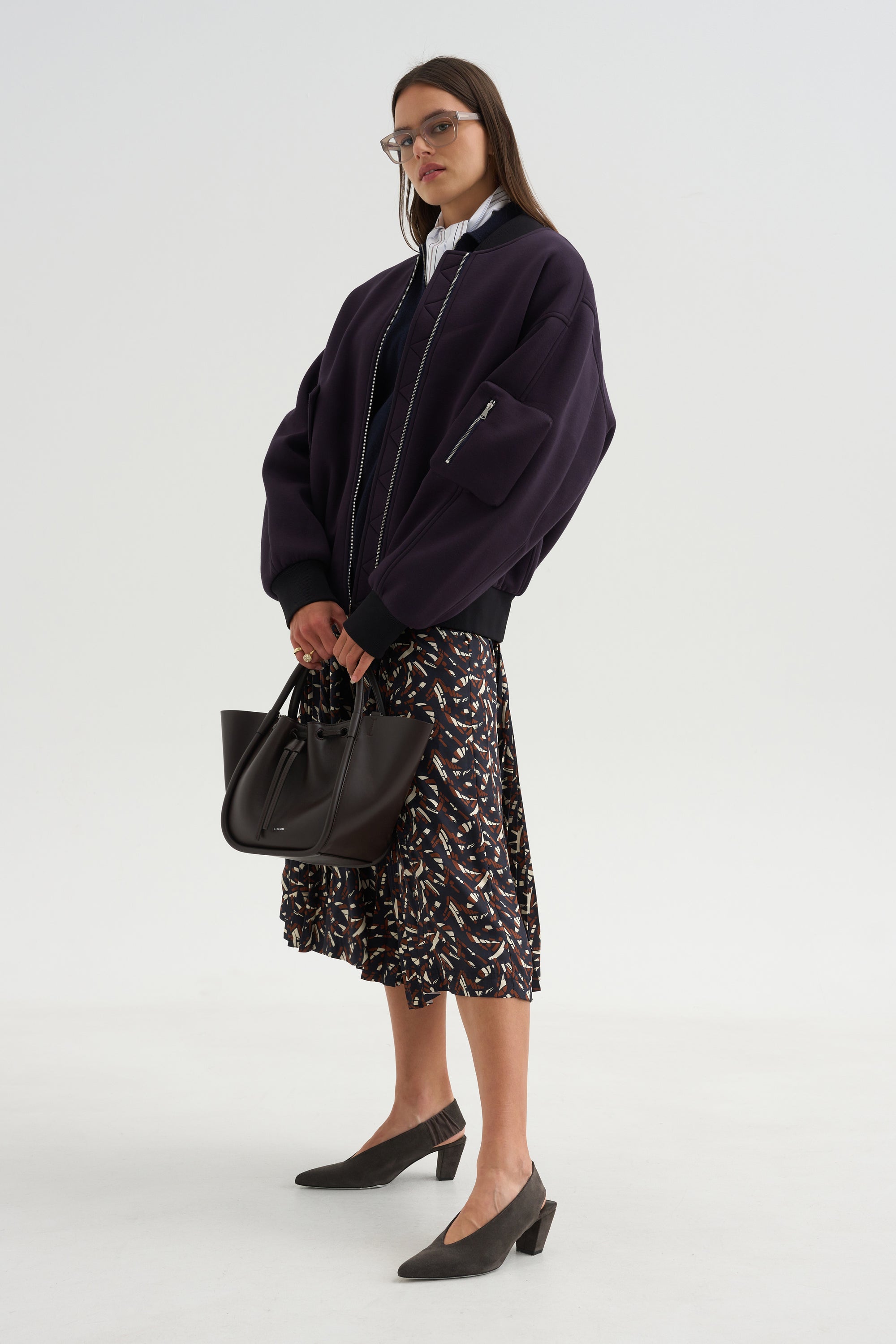 Pleated Skirt, Brown
