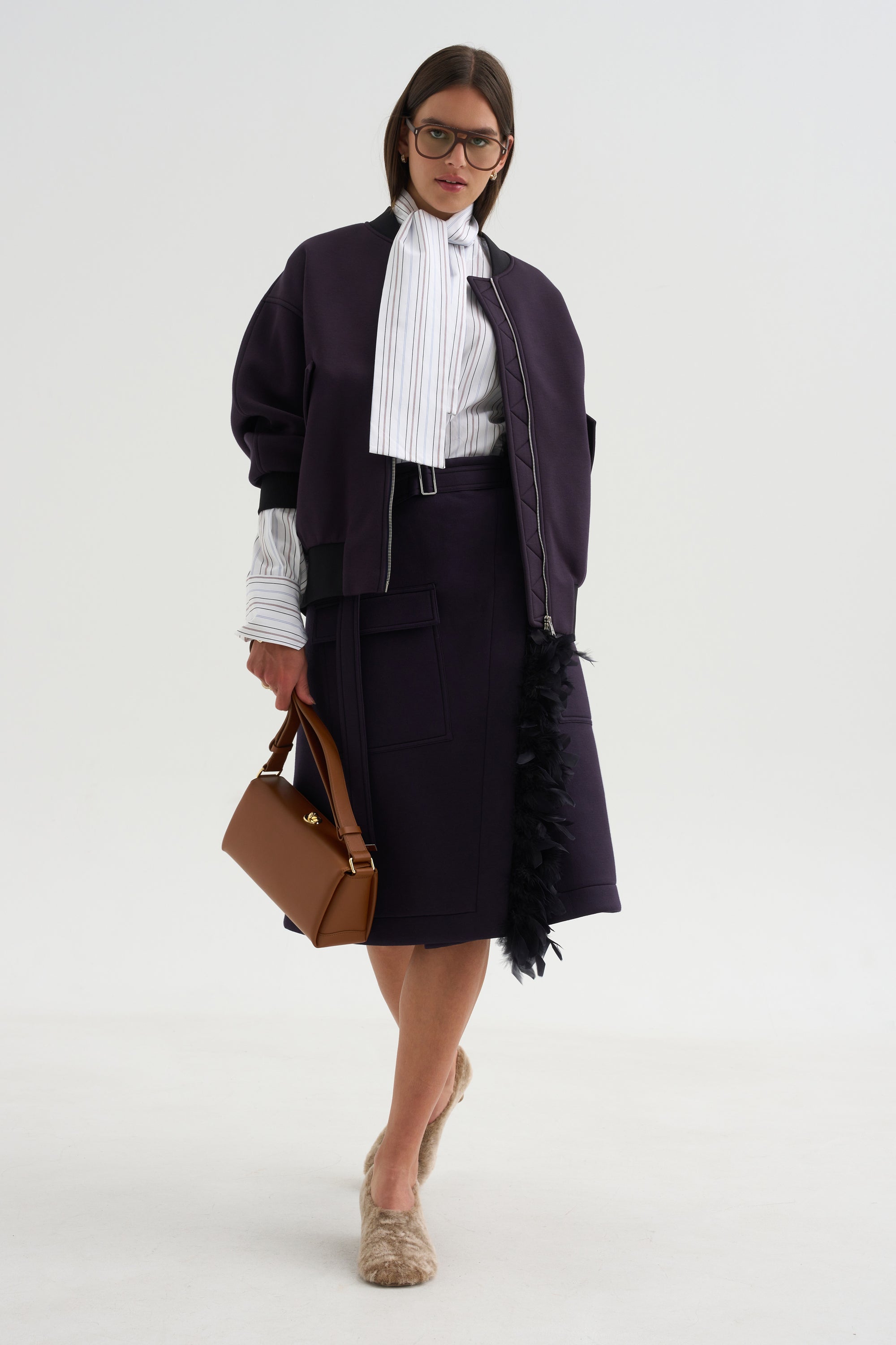 Wrap Scuba Skirt, Blue-Black