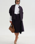 Wrap Scuba Skirt, Blue-Black